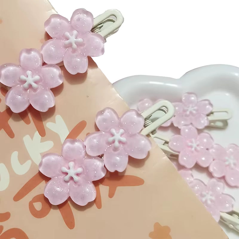 Anime Card Captor Sakura Cute Pink Creamy Flower Bb Hairpin Side Hair Clip Girl Headwear Sweet Hairpins Ornament Gift