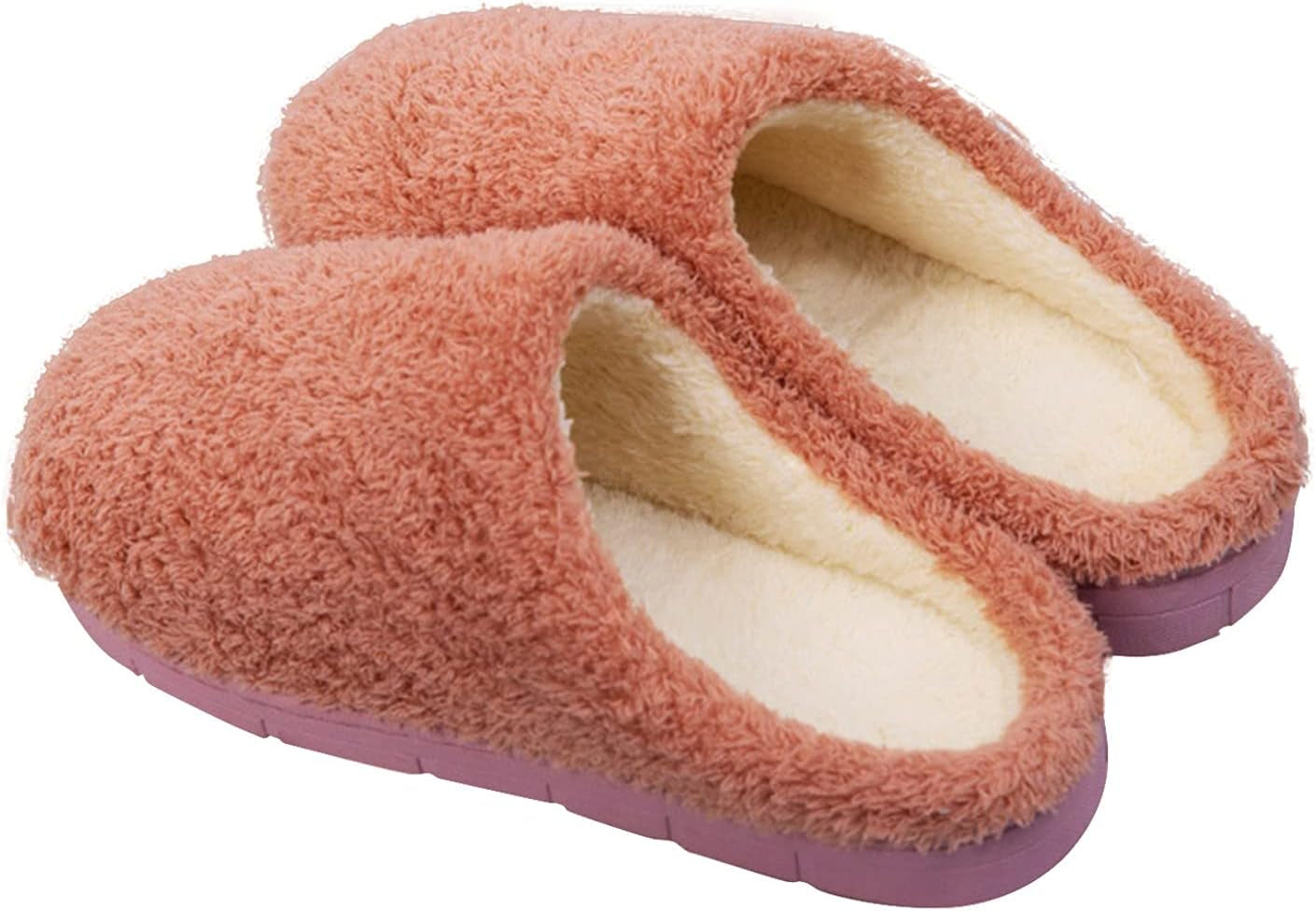 Slip on House Slippers Women'S Cozy Terry Hoodback Clog Slipper with Soft Memory Foam, Comfort Arch Support, and an Indoor/Outdoor Sole(Pink,Size 7)