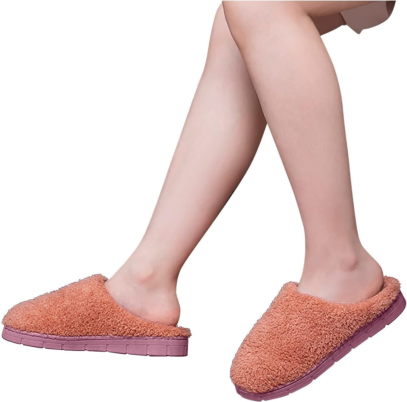 Slip on House Slippers Women'S Cozy Terry Hoodback Clog Slipper with Soft Memory Foam, Comfort Arch Support, and an Indoor/Outdoor Sole(Pink,Size 7)