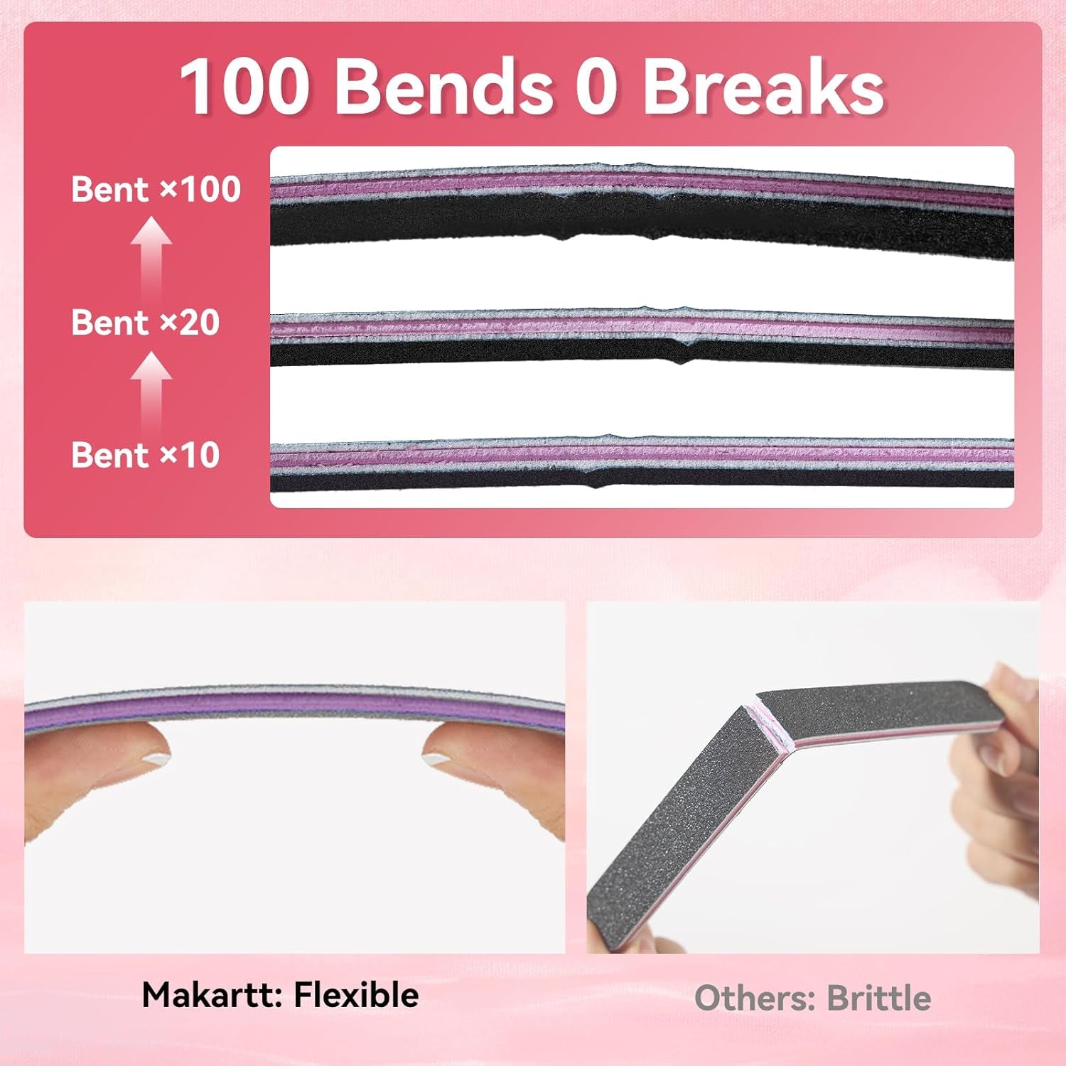 Nail File - 100/180 Grit Emery Boards for Nails, Professional Nail Files, 10Pcs Double Sides Black Coarse Fingernail Filer for Acrylic and Extension Gel Removal Manicure Kit Salon Home Use
