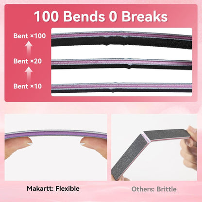Nail File - 100/180 Grit Emery Boards for Nails, Professional Nail Files, 10Pcs Double Sides Black Coarse Fingernail Filer for Acrylic and Extension Gel Removal Manicure Kit Salon Home Use