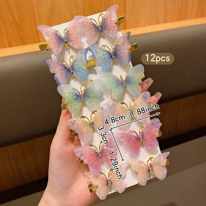 12 Sweet Wind Butterfly Hair Clips Cute Hair Clips Suitable for Daily Use Hair Accessories