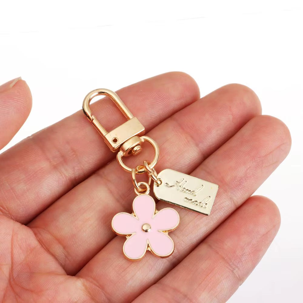 1Pc Flower Pendant Keychains for Women Bag Charm Key Chain Car Key Ring Pendant for Purse Handbag Bag Keychain