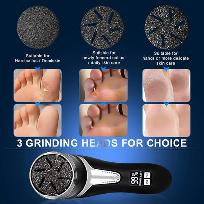Electric Foot Callus Remover, Rechargeable & Portable Electronic Foot File Pedicure Tools, Waterproof Foot Scrubber File, Electric Callus Remover Kit(Black)