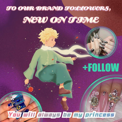 Press on Nails, Square Nails with Flower and Rhinestones Design, Perfect for Prom/Party/Holiday, Gift for Women (Khaki)