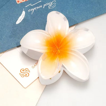 8CM Oversized Flower Acrylic Hair Clip Gradient Pattern Women'S Sweet Hair Beach Resort Claw Crab Clip Hairpin Headgear