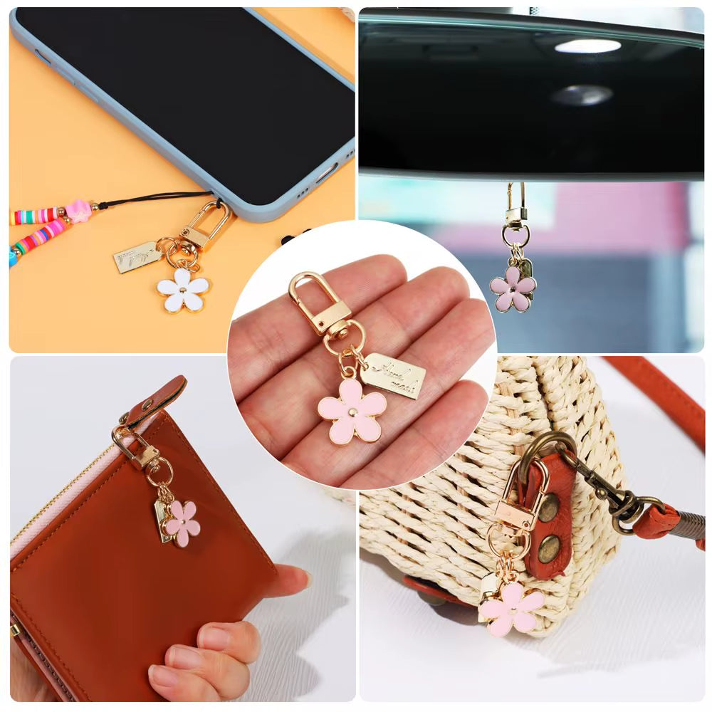 Flower Keychains for Women Bag Charm Key Chain Car Key Ring Pendant for Purse Handbag Bag Keychain