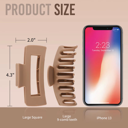 8 Pcs Hair Clips for Women 4.3 Inch Large Hair Claw Clips for Women Thin Thick Curly Hair, Big Matte Banana Clips