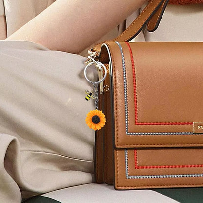 Sunflower Keychains Sunflower Key Chain Bee Keychain Clips Hooks Keyring Friendship Keyring Sunflower Inspirational Keyring For