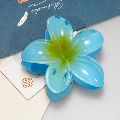 8CM Oversized Flower Acrylic Hair Clip Gradient Pattern Women'S Sweet Hair Beach Resort Claw Crab Clip Hairpin Headgear