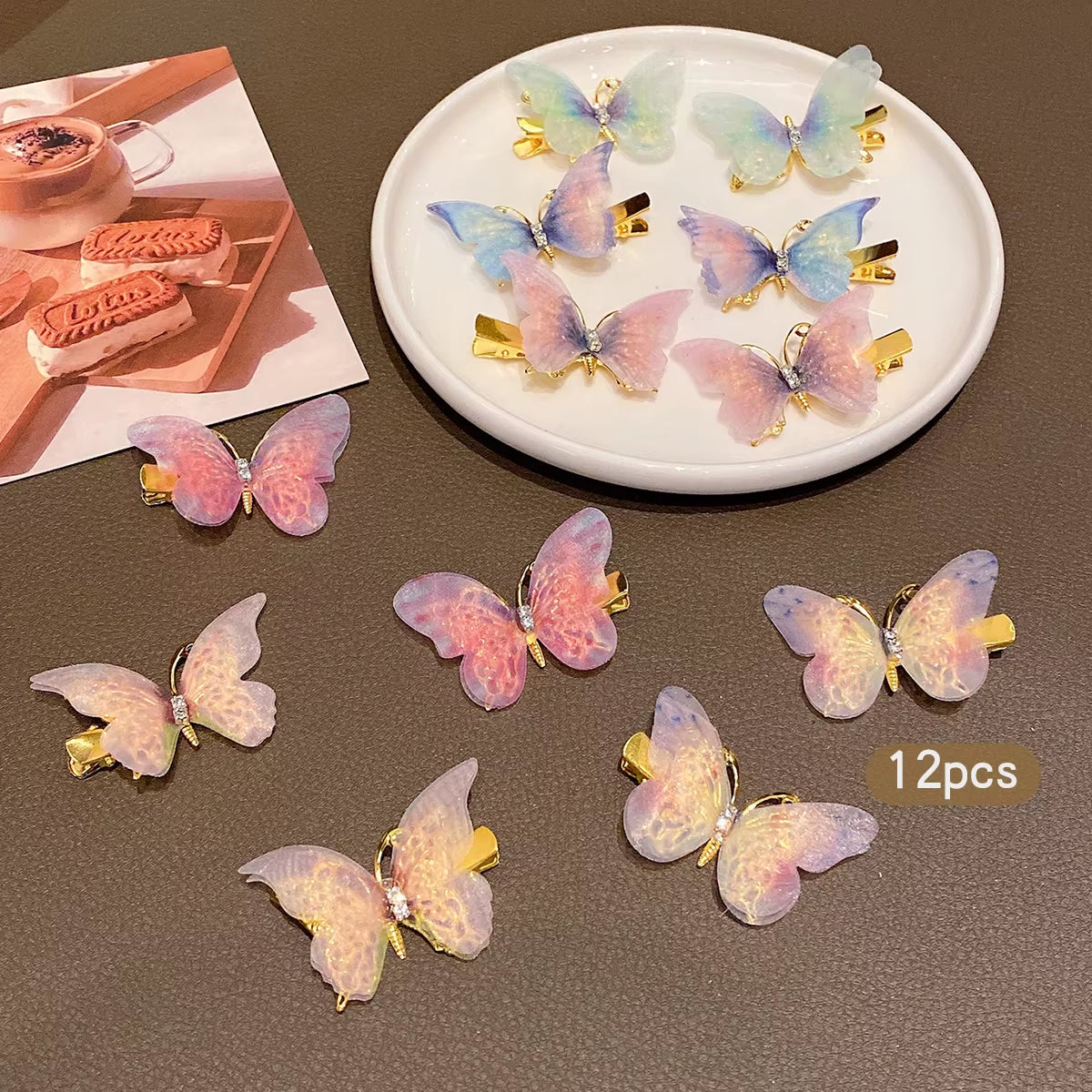 12 Sweet Wind Butterfly Hair Clips Cute Hair Clips Suitable for Daily Use Hair Accessories