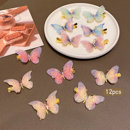 12 Sweet Wind Butterfly Hair Clips Cute Hair Clips Suitable for Daily Use Hair Accessories