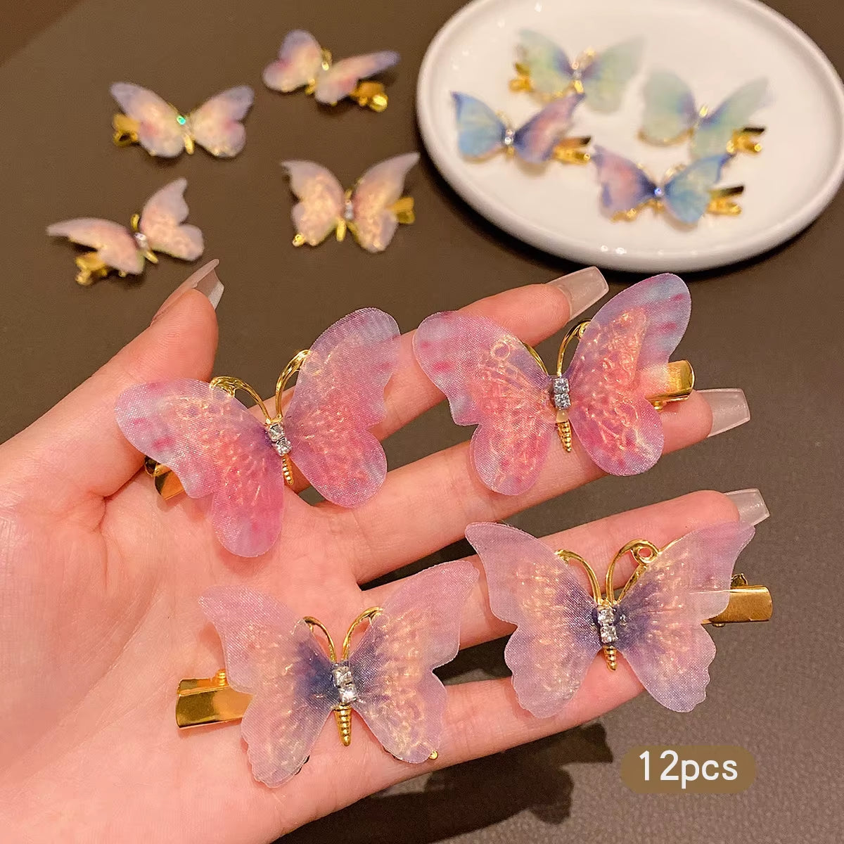 12 Sweet Wind Butterfly Hair Clips Cute Hair Clips Suitable for Daily Use Hair Accessories