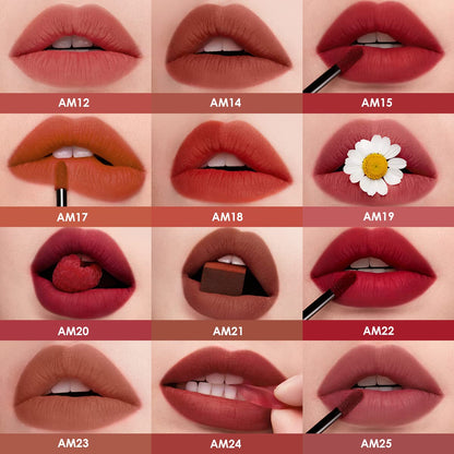 Matte Liquid Lipstick - Longwear, No-Budge, Highly Pigmented Lipcolor for All Skin Women, AM12 Peach Cream
