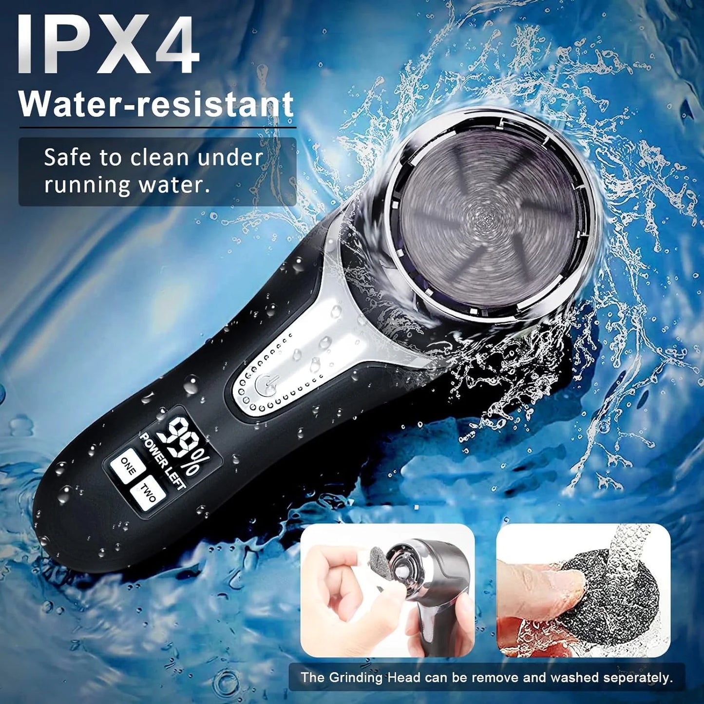 Electric Foot Callus Remover, Rechargeable & Portable Electronic Foot File Pedicure Tools, Waterproof Foot Scrubber File, Electric Callus Remover Kit(Black)