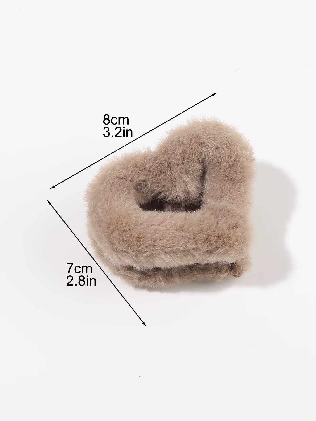 3Pcs Fluffy Plush Heart-Shaped Claw Clip for Hair Cute Hair Clips for Women Fuzzy Hair Barrettes Girls Hair Jaw Clips
