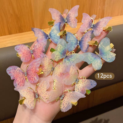 12 Sweet Wind Butterfly Hair Clips Cute Hair Clips Suitable for Daily Use Hair Accessories
