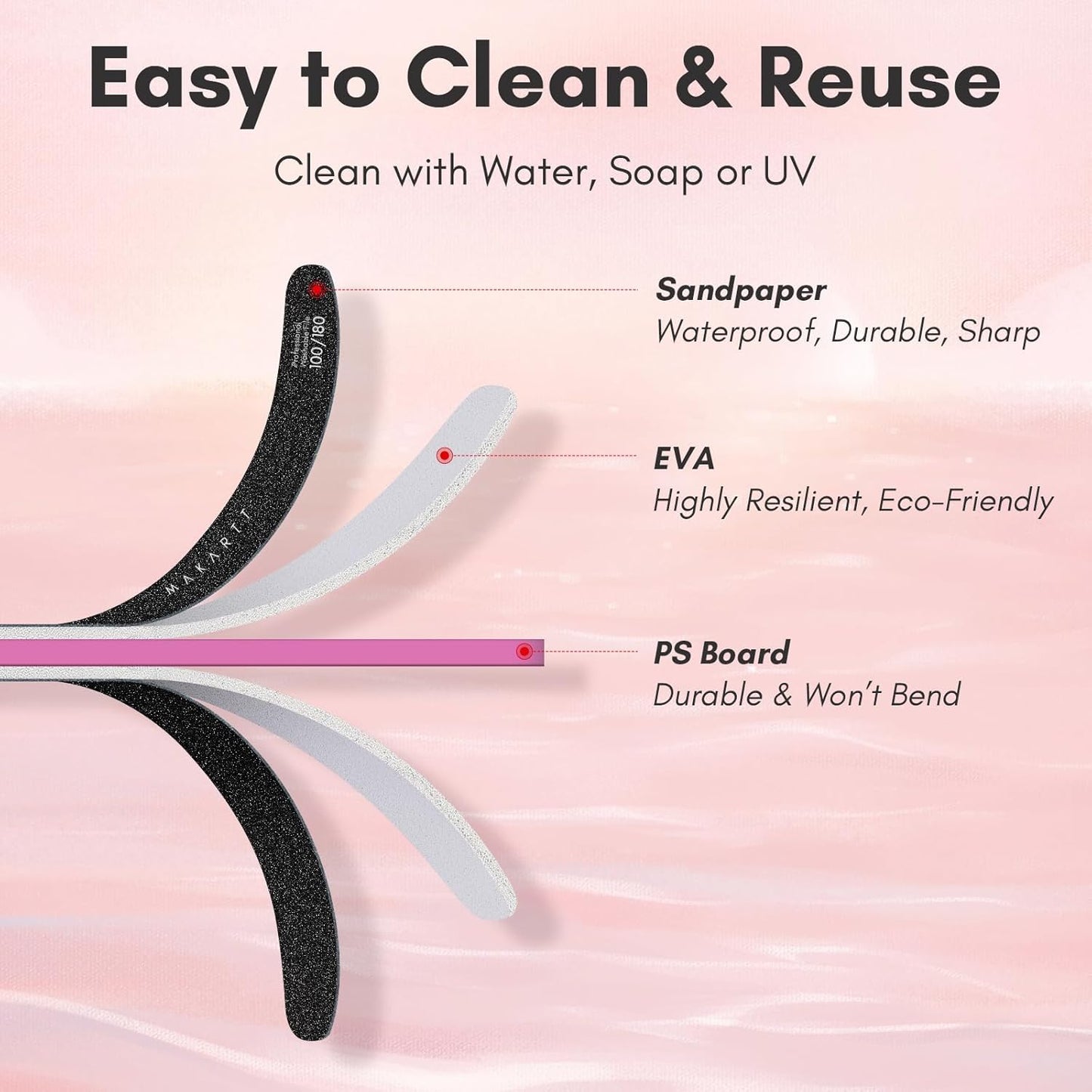 Nail File - 100/180 Grit Emery Boards for Nails, Professional Nail Files, 10Pcs Double Sides Black Coarse Fingernail Filer for Acrylic and Extension Gel Removal Manicure Kit Salon Home Use