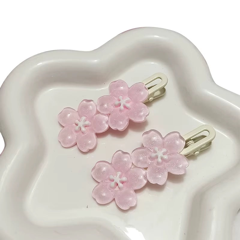 Anime Card Captor Sakura Cute Pink Creamy Flower Bb Hairpin Side Hair Clip Girl Headwear Sweet Hairpins Ornament Gift