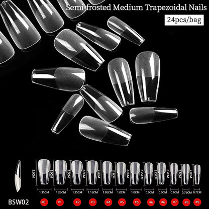 Press on Nail Art False Nails Fake Nails Coffin Gel Nails Extension System Full Cover Short Nail Soft Gel Tips Accessories Tool