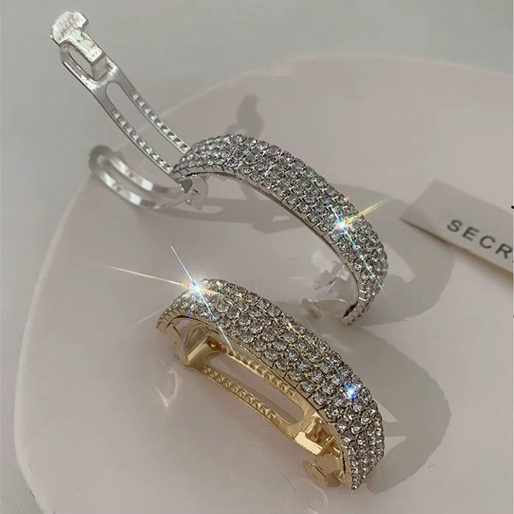Girl Hairpin Hair Clips Fashion Metal Glitter Rhinestone Hair Clips for Women Hair Barrettes Ponytail Clip Hair Accessories