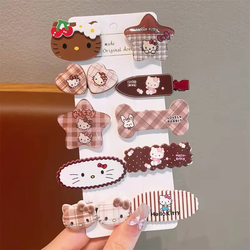 10Pcs/Set Cute Bows Baby Hairclips Lace Flower Children Girls Hairpins Hairdresses Baby BB Clip Gifts