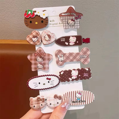 10Pcs/Set Cute Bows Baby Hairclips Lace Flower Children Girls Hairpins Hairdresses Baby BB Clip Gifts