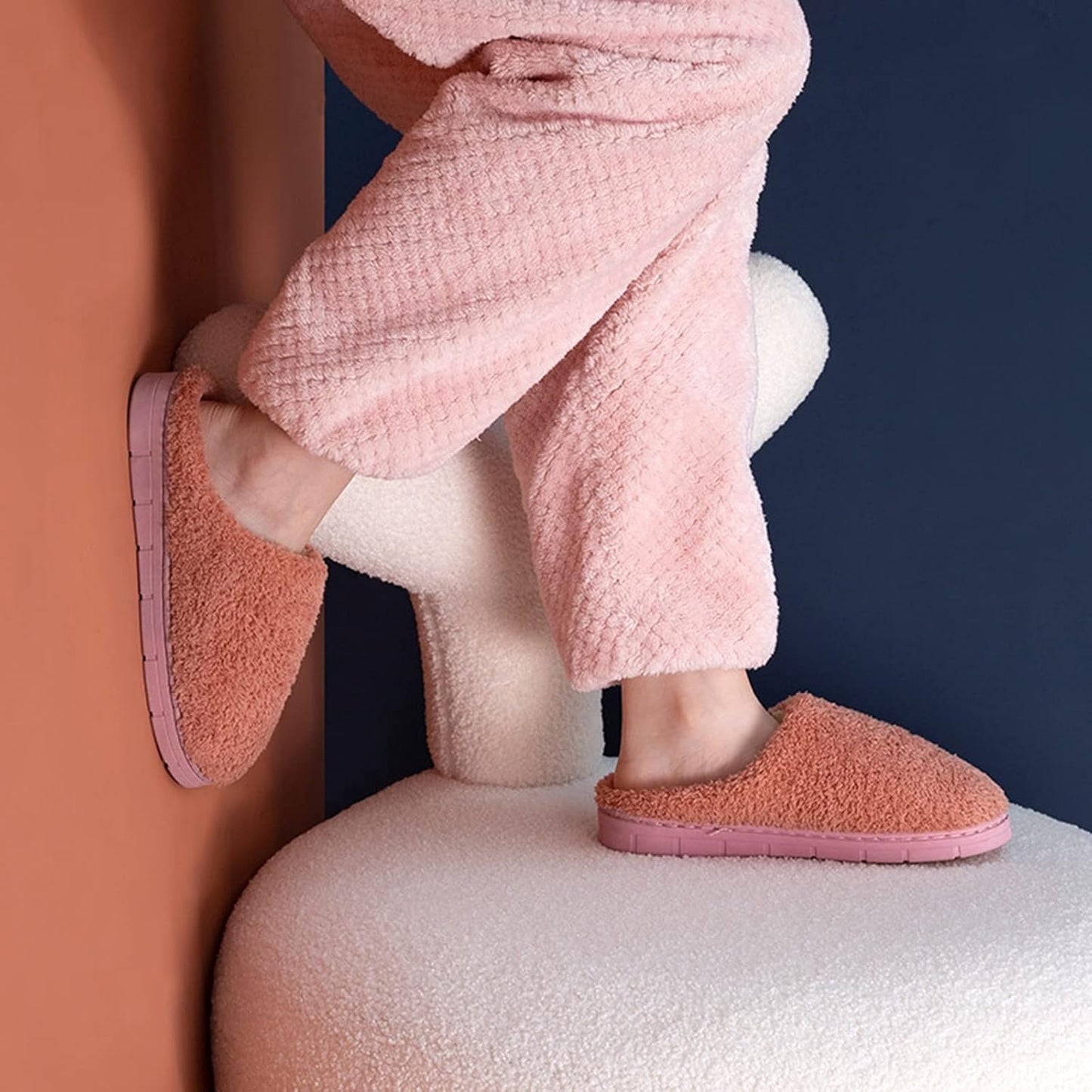 Slip on House Slippers Women'S Cozy Terry Hoodback Clog Slipper with Soft Memory Foam, Comfort Arch Support, and an Indoor/Outdoor Sole(Pink,Size 7)