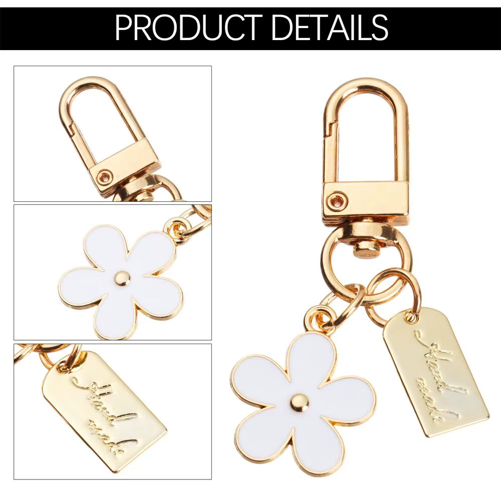 Flower Keychains for Women Bag Charm Key Chain Car Key Ring Pendant for Purse Handbag Bag Keychain