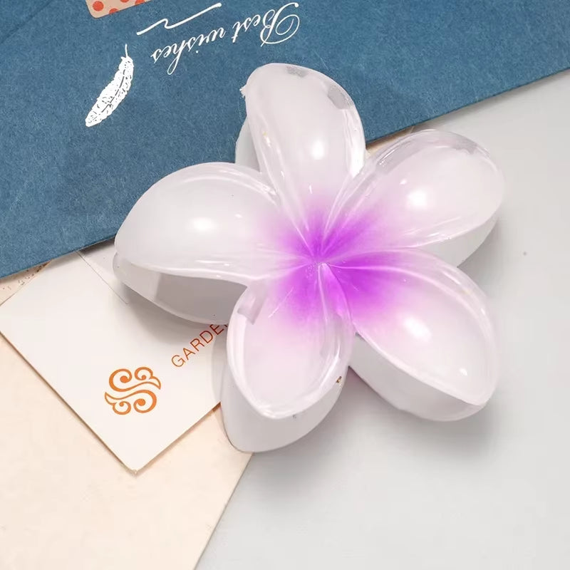 8CM Oversized Flower Acrylic Hair Clip Gradient Pattern Women'S Sweet Hair Beach Resort Claw Crab Clip Hairpin Headgear