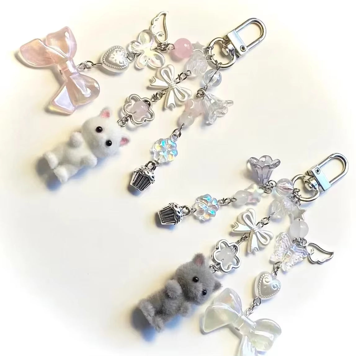 Calico Critters Persian Cat Twins Keychains