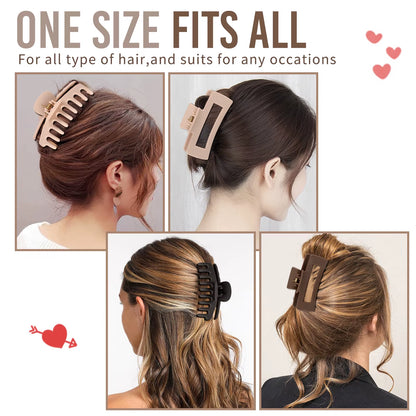 8 Pcs Hair Clips for Women 4.3 Inch Large Hair Claw Clips for Women Thin Thick Curly Hair, Big Matte Banana Clips