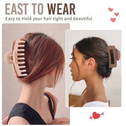 8 Pcs Hair Clips for Women 4.3 Inch Large Hair Claw Clips for Women Thin Thick Curly Hair, Big Matte Banana Clips